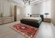 Traditional Saffron Red Persian Rug in a Bedroom, tr2855