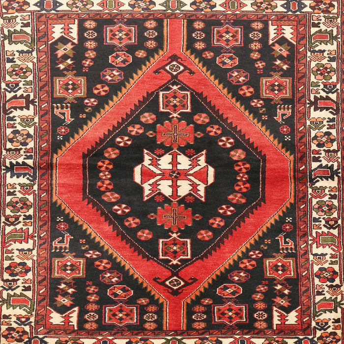 Round Machine Washable Traditional Saffron Red Rug, wshtr2855
