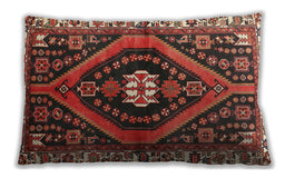 Traditional Classic Rectangular Saffron Red Lumbar Throw Pillow, 13 inch by 19 inch, lbtr2855