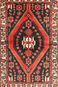 Machine Washable Traditional Saffron Red Rug, wshtr2855