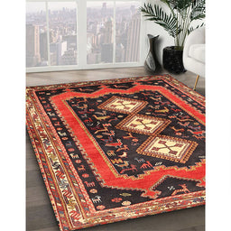 Machine Washable Traditional Saffron Red Rug in a Family Room, wshtr2856