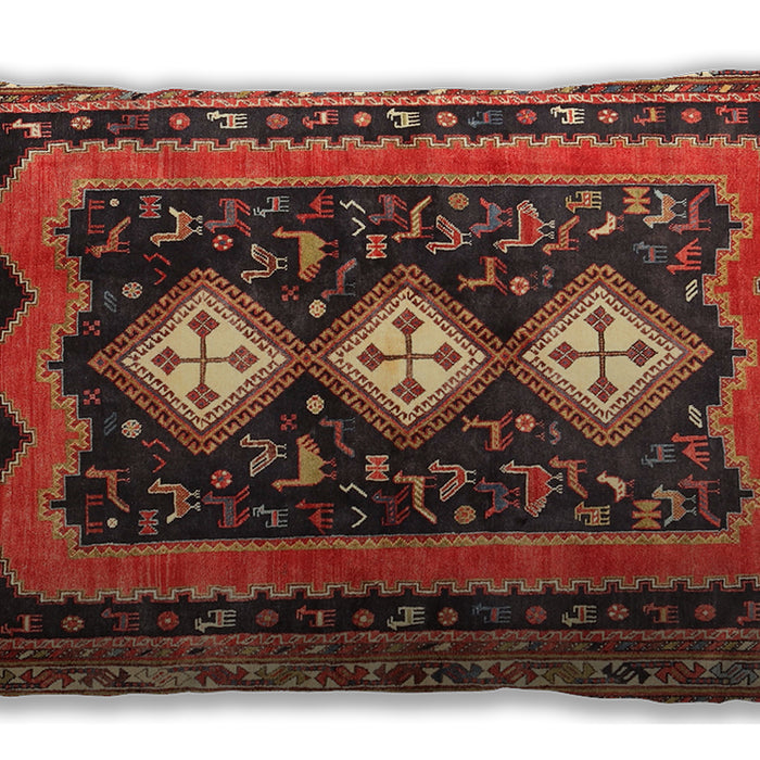 Traditional Classic Rectangular Saffron Red Lumbar Throw Pillow, 13 inch by 19 inch, lbtr2856