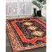 Traditional Saffron Red Persian Rug in Family Room, tr2856