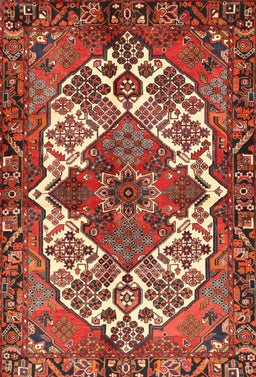 Machine Washable Traditional Tomato Red Rug, wshtr2857