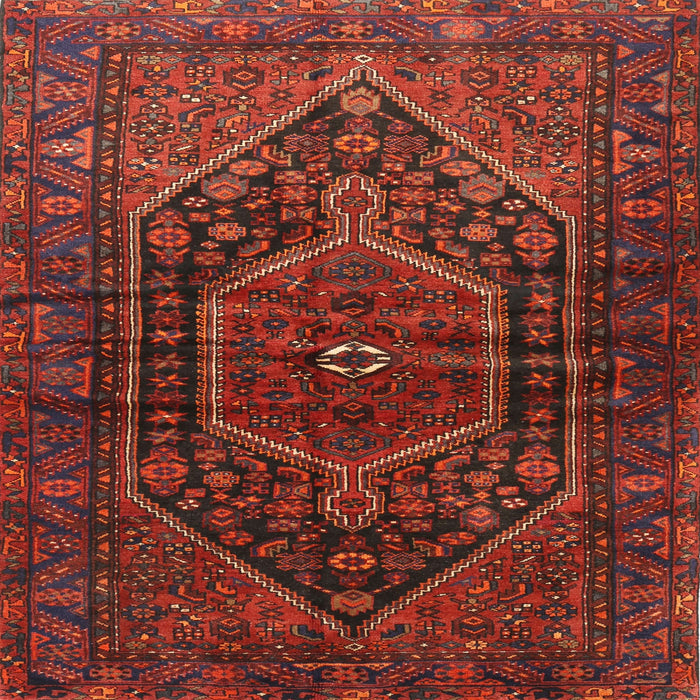 Square Traditional Chestnut Brown Persian Rug, tr2859