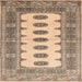 Square Traditional Brown Southwestern Rug, tr285