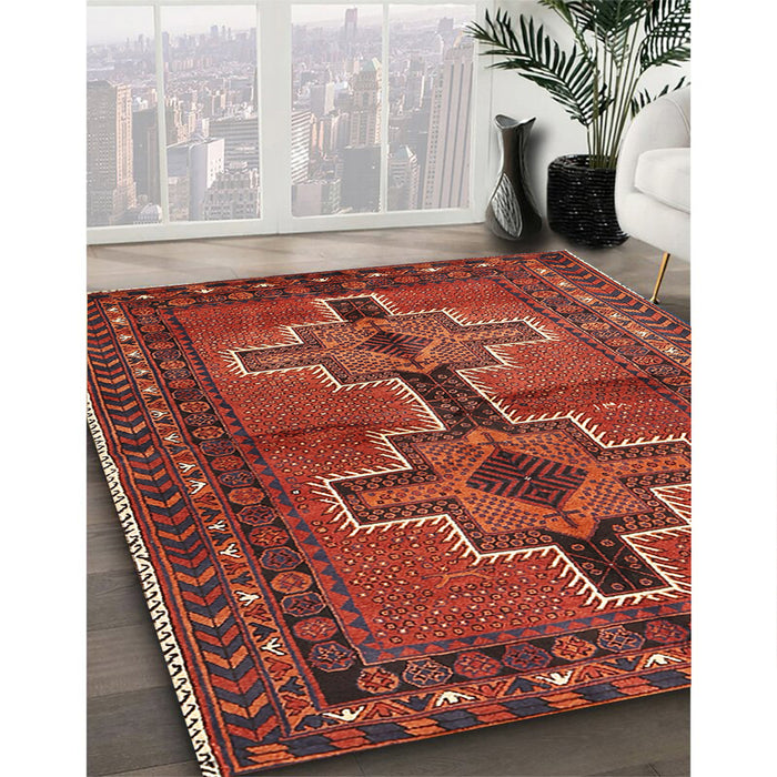 Traditional Red Persian Rug in Family Room, tr2860