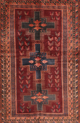 Machine Washable Traditional Tomato Red Rug, wshtr2861