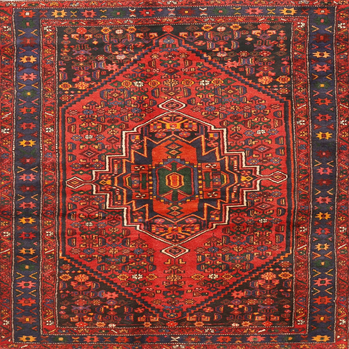 Square Traditional Chestnut Brown Persian Rug, tr2864