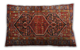 Traditional Classic Rectangular Tomato Red Lumbar Throw Pillow, 13 inch by 19 inch, lbtr2865