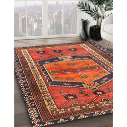Traditional Orange Brown Persian Rug in Family Room, tr2868
