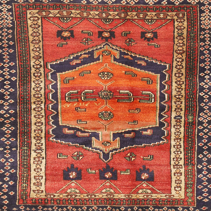 Square Traditional Orange Brown Persian Rug, tr2868