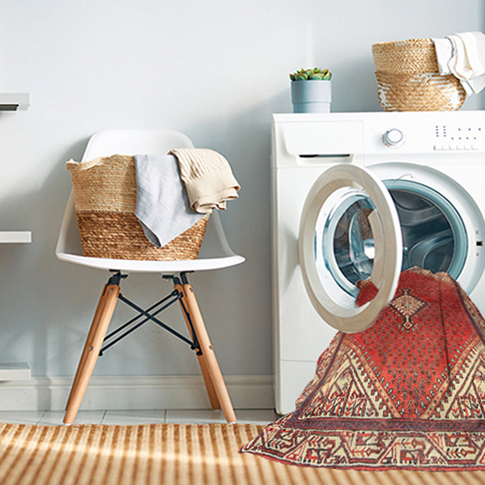 Machine Washable Traditional Red Rug in a Washing Machine, wshtr2869
