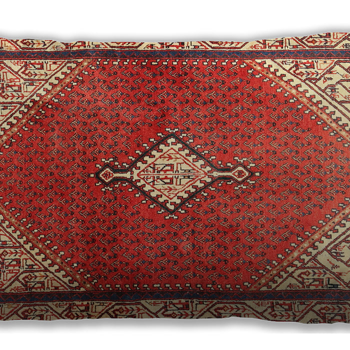 Traditional Classic Rectangular Red Lumbar Throw Pillow, 13 inch by 19 inch, lbtr2869
