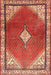 Machine Washable Traditional Red Rug, wshtr2869