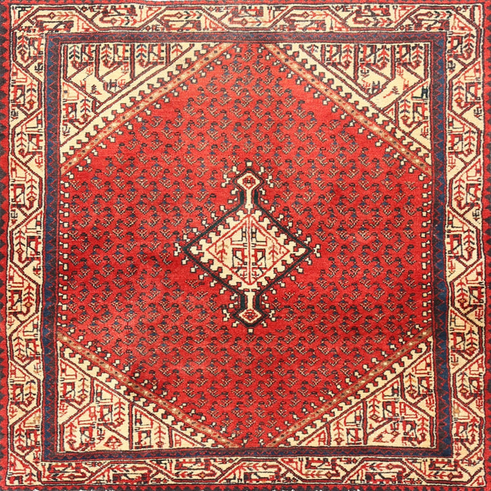 Square Traditional Red Medallion Rug, tr2869