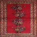 Square Traditional Sienna Brown Persian Rug, tr286