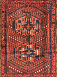 Machine Washable Traditional Red Rug, wshtr2870