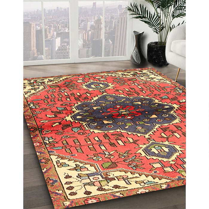 Traditional Brown Persian Rug in Family Room, tr2871