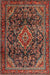 Machine Washable Traditional Saffron Red Rug, wshtr2873