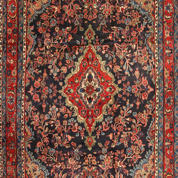 Machine Washable Traditional Saffron Red Rug, wshtr2873