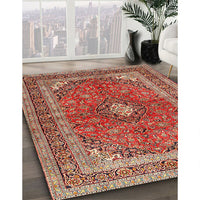 Traditional Light Copper Gold Medallion Rug, tr2874