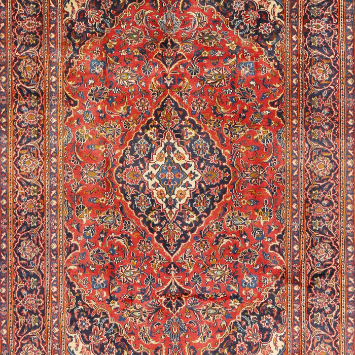 Traditional Orange Salmon Pink Medallion Rug, tr2875