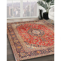 Traditional Fire Brick Red Medallion Rug, tr2876