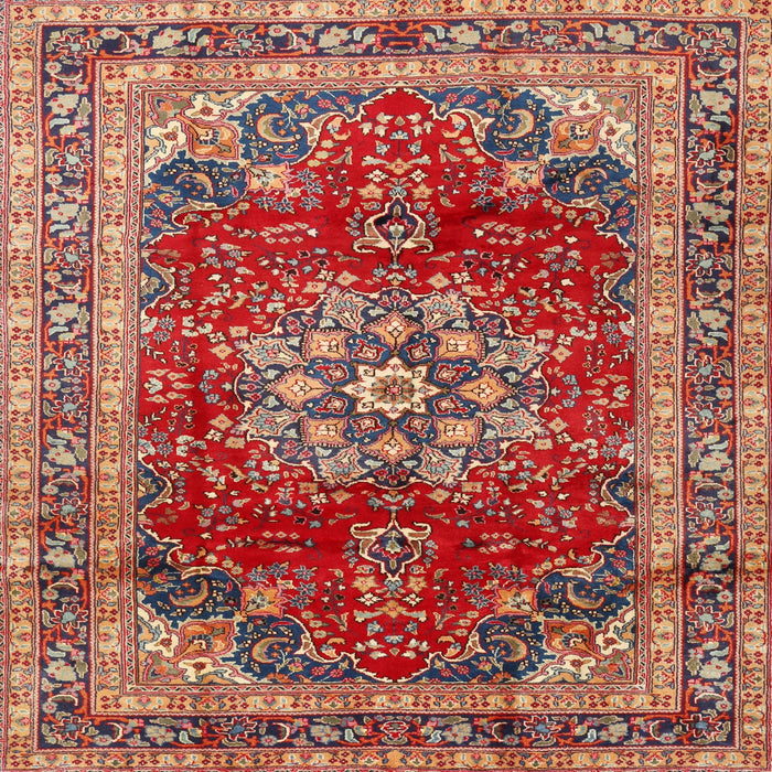 Square Traditional Light Copper Gold Persian Rug, tr2877