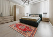 Traditional Light Copper Gold Persian Rug in a Bedroom, tr2877