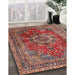 Traditional Light Copper Gold Medallion Rug in Family Room, tr2878