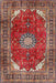 Traditional Orange Salmon Pink Medallion Rug, tr2879