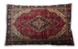 Traditional Classic Rectangular Saffron Red Lumbar Throw Pillow, 13 inch by 19 inch, lbtr287