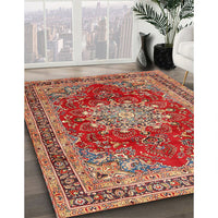 Traditional Sand Brown Medallion Rug, tr2883