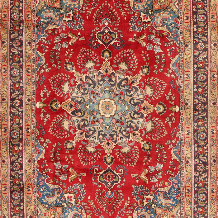 Machine Washable Traditional Sand Brown Rug, wshtr2883