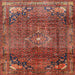 Round Machine Washable Traditional Rust Pink Rug, wshtr2886