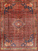 Machine Washable Traditional Rust Pink Rug, wshtr2886