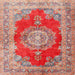 Square Traditional Light French Beige Brown Medallion Rug, tr2887