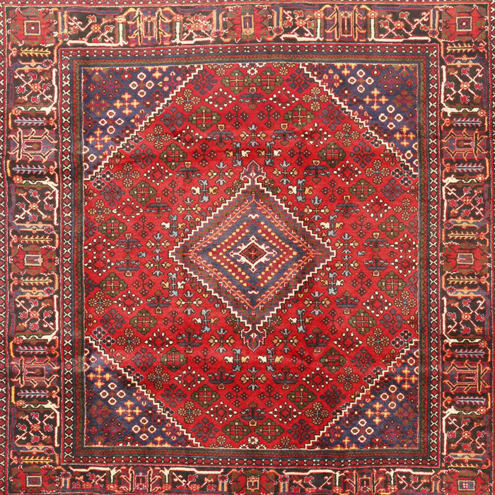 Round Machine Washable Traditional Red Rug, wshtr2888