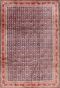 Machine Washable Traditional Brown Red Rug, wshtr2889