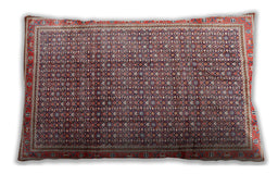 Traditional Classic Rectangular Brown Red Lumbar Throw Pillow, 13 inch by 19 inch, lbtr2889