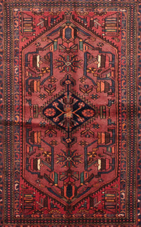 Machine Washable Traditional Brown Red Rug, wshtr288