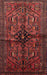 Machine Washable Traditional Brown Red Rug, wshtr288