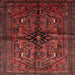 Round Machine Washable Traditional Brown Red Rug, wshtr288