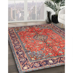 Traditional Camel Brown Persian Rug in Family Room, tr2890