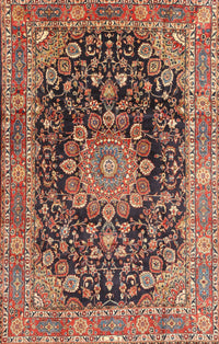 Machine Washable Traditional Saffron Red Rug, wshtr2891