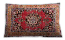 Traditional Classic Rectangular Tangerine Pink Lumbar Throw Pillow, 13 inch by 19 inch, lbtr2892