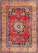 Traditional Tangerine Pink Medallion Rug, tr2892