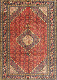 Machine Washable Traditional Tomato Red Rug, wshtr2896