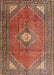 Machine Washable Traditional Tomato Red Rug, wshtr2896